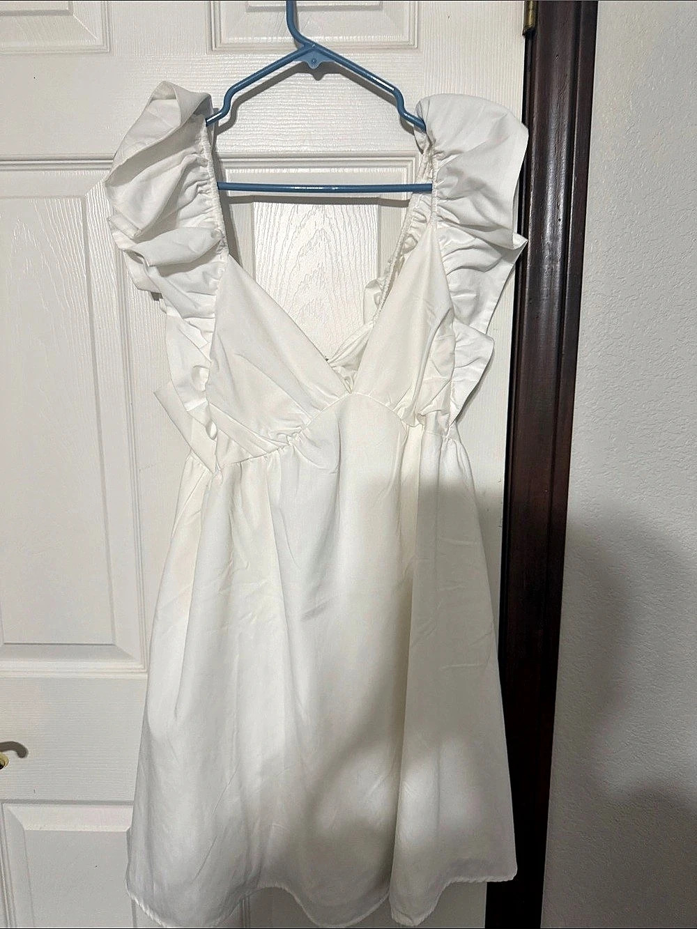 White Ruffle Mini Dress - Picture 2 of 2